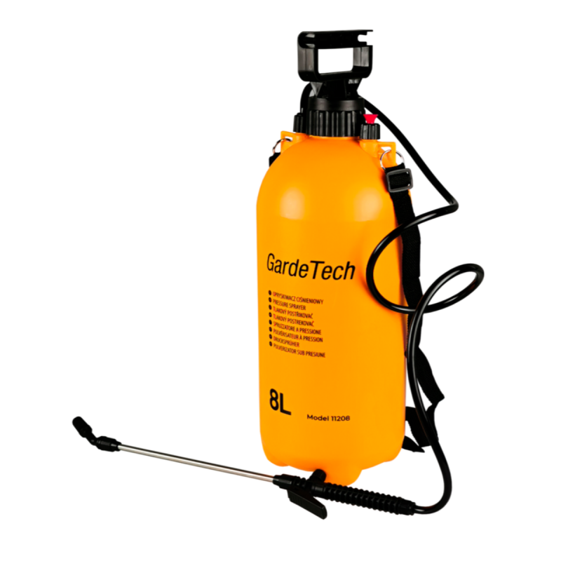 GardeTech Drucksprüher 8 L mit Lanze, Schlauch und Schultergurt