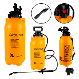 GardeTech Drucksprüher 8 L mit Lanze, Schlauch und Schultergurt