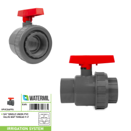 WATERMIL PVC-Kugelhahn IG×IG Einzelverschraubung PN16 – Absperrhahn