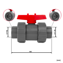 WATERMIL PVC-Kugelhahn IG×IG Doppelverschraubung PN16 – Absperrhahn