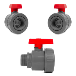 WATERMIL PVC-Kugelhahn AG×IG Einzelverschraubung PN16 – Absperrhahn