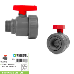 WATERMIL PVC-Kugelhahn AG×IG Einzelverschraubung PN16 – Absperrhahn