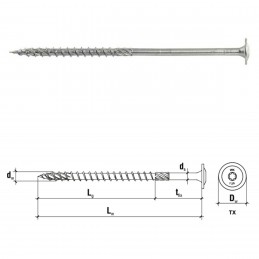 100 Stück 6,0x60mm Tellerkopfschrauben Holzbauschraube weiß verzinkt  TX30