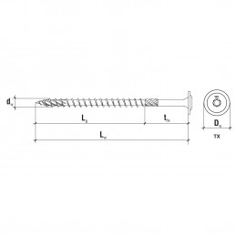 50 Stück 6,0x220mm Tellerkopfschrauben gelb verzinkt TX30