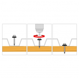 WFD-4,8 Trapezblechschrauben – Selbstbohrend, EPDM-Dichtung, verzinkt & RAL-Lackierung