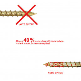 500 Stück 4,0x35mm TX20 Senkkopf-Holzbauschrauben mit TX-Antrieb