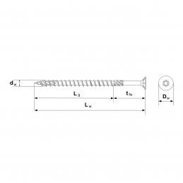 250 Stück 4,0x60mm TX20 Senkkopf-Holzbauschrauben mit TX-Antrieb