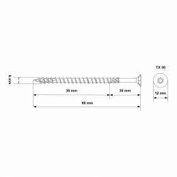 100 Stück 6,0 x 60mm TX30 Holzbauschrauben Senkkopf weiss verzinkt